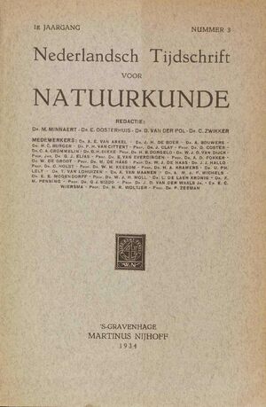 Volume: 1  Physica en chemie van de atoomkern Toespraak bij de verleeninq van het doctcraat in de technische wetenschap, honoris causa, aan Prof. Dr. G. Hold, gehouden door Prof. Dr. M. de Haas, in openbare vergadering van den Senaat der Technische Hoogeschool, op 8 Januari 1934 Verslag Van de algemeene Vergadering der Nederlandsche Natuurkundige Vereeniging op Zaterdag 24 Febr. 1934 in het lab "Physica" te Amsterdam  De inhoud van "Physica" Boekbespreking