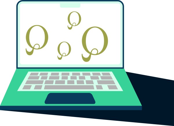 Quantum illustratie laptop