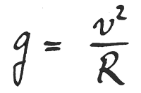Wiskundetaal - g = v kwadraat deelgreep R